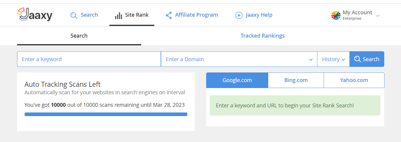 Jaaxy Site Rank Tool 